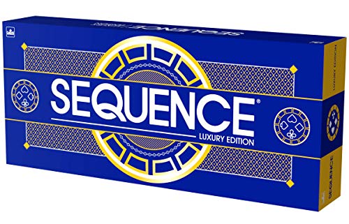 Sequence Luxury Edition - Stunning Set with Deluxe, Cushioned, Roll-Flat Game Mat - Amazon Exclusive by Goliath , Blue, 2-12 players