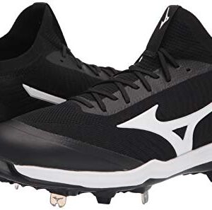 Mizuno Mens Cleat Baseball Shoe, Black/White, 13 US