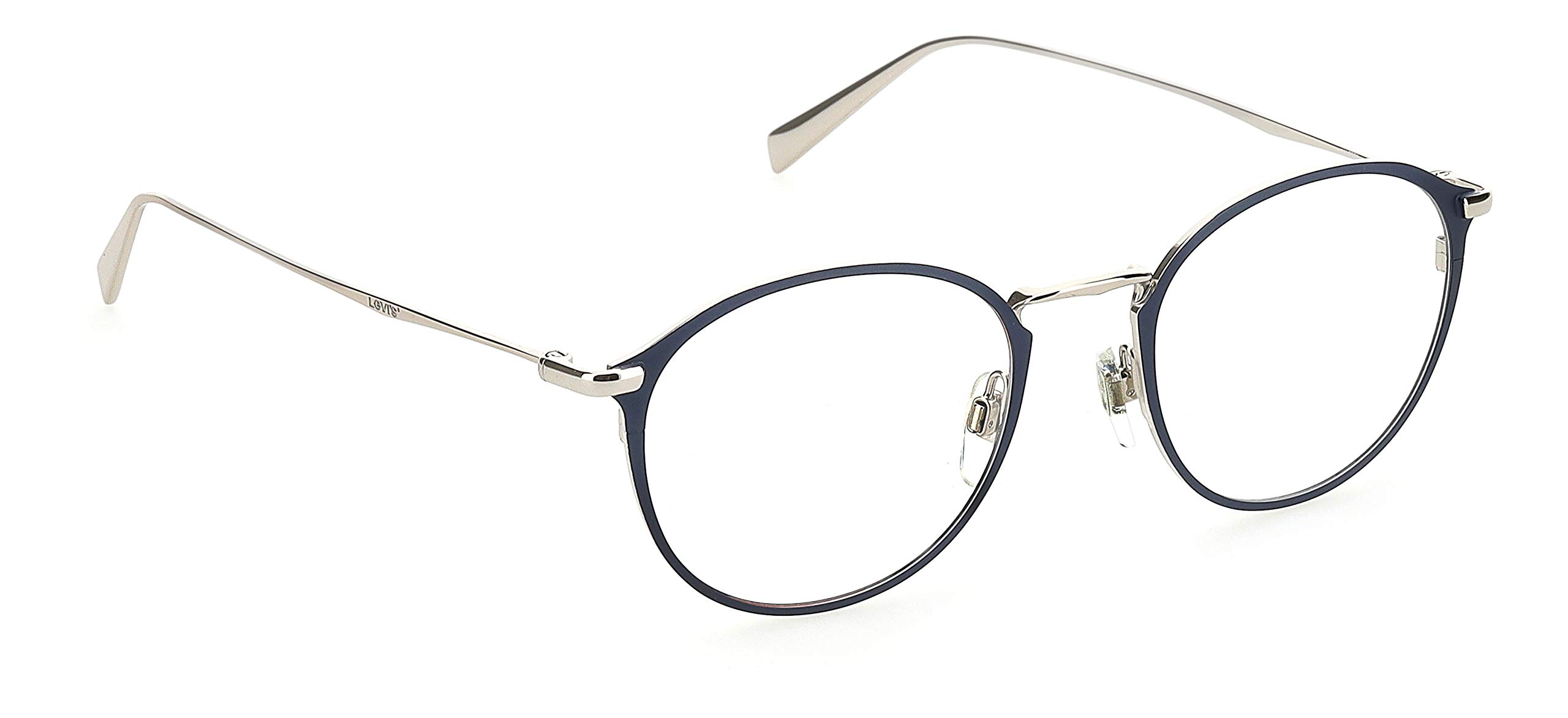 Levi's Men's LV 5001 Oval Prescription Eyeglass Frames, Matte Blue/Demo Lens, 50mm, 20mm