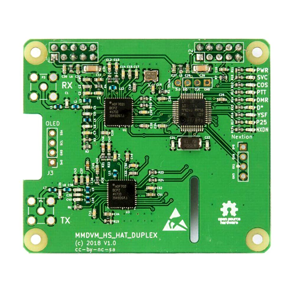 MMDVM Duplex Hotspot Module Dual Hat with 0.96 OLED Display V1.5.2 Support P25 DMR YSF NXDN DMR Slot 1 + Slot 2 for Raspberry pi (Without OLED)