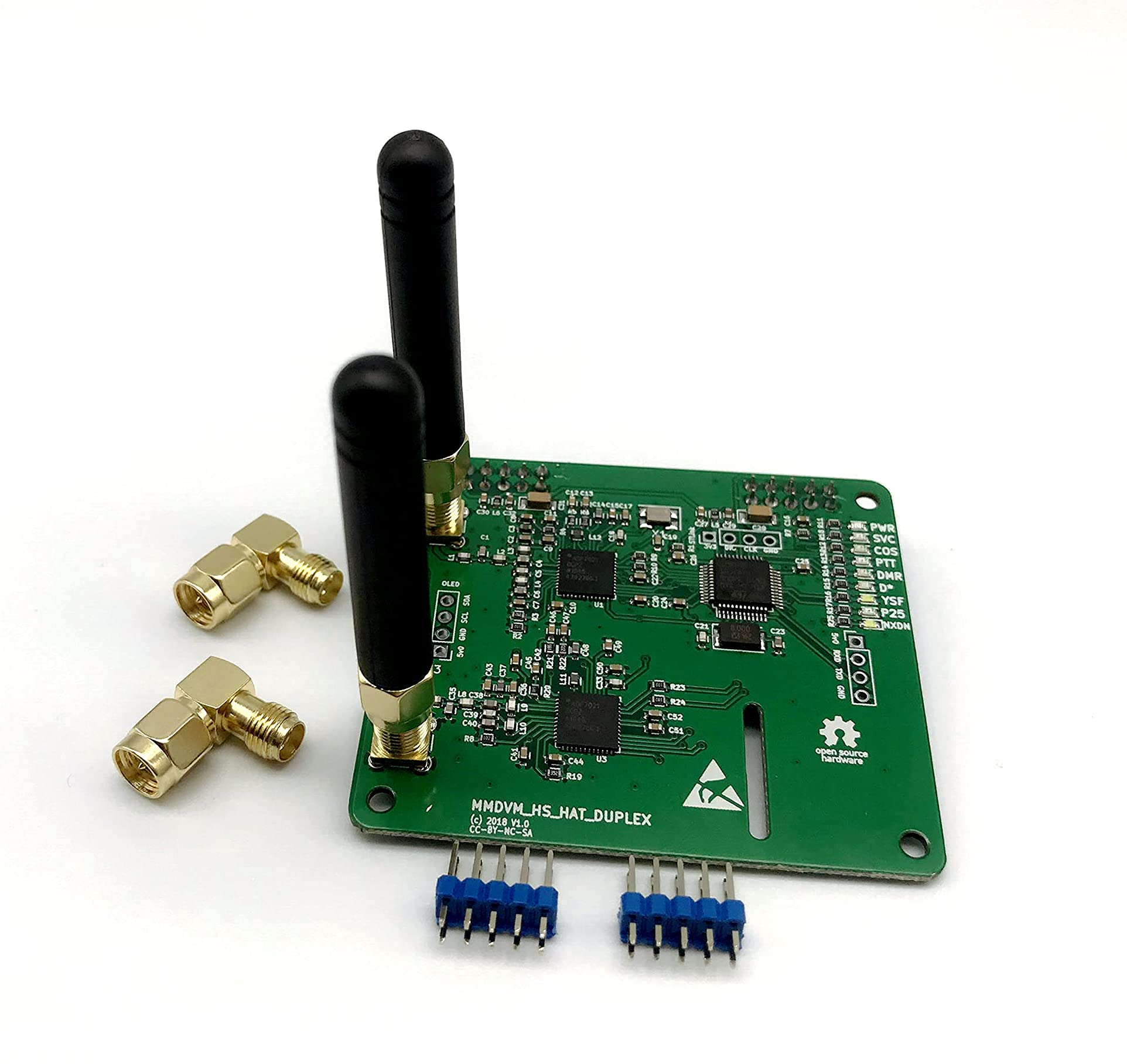 MMDVM Duplex Hotspot Module Dual Hat with 0.96 OLED Display V1.5.2 Support P25 DMR YSF NXDN DMR Slot 1 + Slot 2 for Raspberry pi (Without OLED)