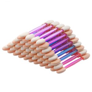 cuttte 60pcs disposable dual sides eye shadow sponge applicators, 3 colors eyeshadow brushes makeup applicator (pink, purple, blue)