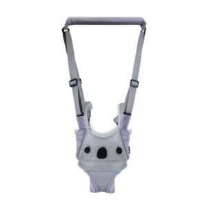 baby walker harness adjustable handheld baby walking assistant pulling and lifting dual use 7-24 month multi-function detachable breathable safe stand and walk learning helper (grey)