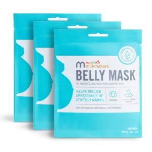 munchkin® milkmakers® belly mask for pregnancy skin care & stretch marks, 3 sheet masks