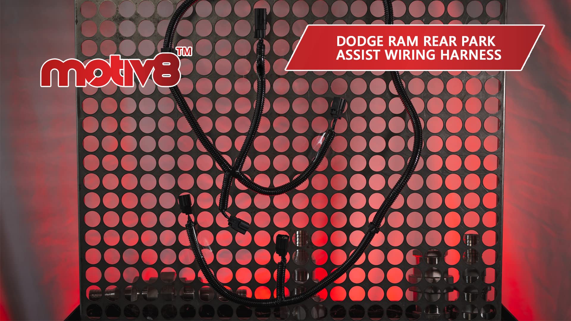 Motiv8 Dodge RAM Rear Parking Assist Wiring Harness, Jumper 1500 09-10, 2500 3500 10, 11-18 RAM 1500 2500 3500, 19-20 RAM 1500 Classic | Backup Sensor Light Wiring Harness Warning System | 68031820AA