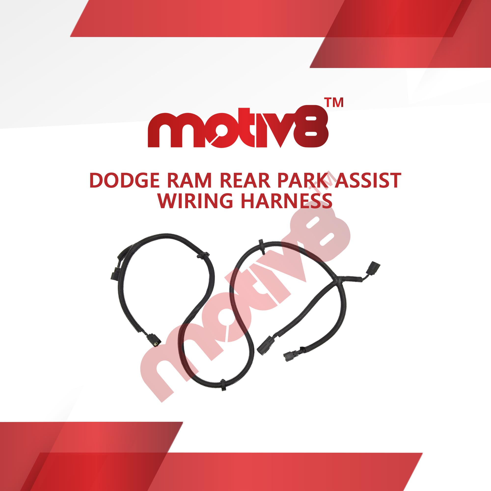 Motiv8 Dodge RAM Rear Parking Assist Wiring Harness, Jumper 1500 09-10, 2500 3500 10, 11-18 RAM 1500 2500 3500, 19-20 RAM 1500 Classic | Backup Sensor Light Wiring Harness Warning System | 68031820AA