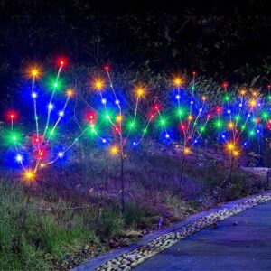 eambrite lighted brown branches, 30in 3pk willow branch lights with 60 multicolor, twig stake lights plug in christmas decorations for home garden patio driveway indoor outdoor use (vase excluded)