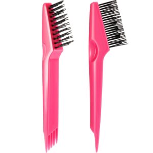 2 pieces hair brush cleaner tool 2-in-1 hair brush cleaning tool hair brush remover rake for removing hair dust mini wet hair comb for removing dirt home salon use
