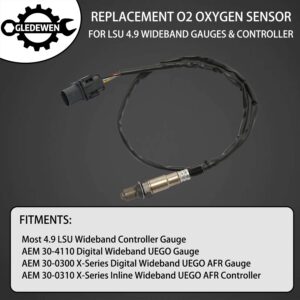 LSU 4.9 Lambda WideBand O2 Oxygen Sensor | for AEM 30-4110 30-0300 30-0310 - X Series AFR Inline Controller - UEGO A/F Ratio Wideband 02 Gauge | Replace# 17025, 0258017025