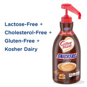 Nestle Coffee mate Coffee Creamer, Snickers, Concentrated Liquid Pump Bottle, Non Dairy, No Refrigeration, 50.7 Fl Oz (Pack of 2)