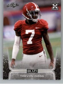 2020 leaf draft (nfl) #57 trevon diggs pre-rookie alabama crimson tide official player licensed rookie trading card (rc wearing ncaa uniform)