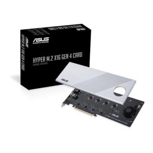 ASUS Hyper M.2 x16 Gen 4 (PCIe 4.0/3.0) Supports 4X M.2 NVMe Devices (2242/2260/2280/22110) Up to 256Gbps for AMD TRX40 / X570 PCIe 4.0 NVMe Raid and Intel® Platform