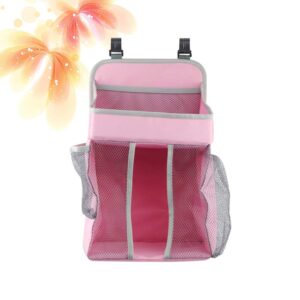 TOPBATHY Hanging Diaper Organizer Baby Hanging Diaper Stacker Nursery Bag for Baby Nursery Crib Storage (Pink)