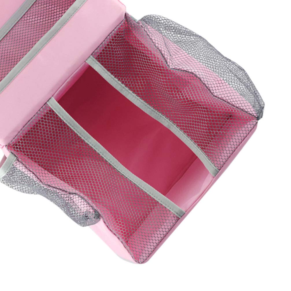 TOPBATHY Hanging Diaper Organizer Baby Hanging Diaper Stacker Nursery Bag for Baby Nursery Crib Storage (Pink)