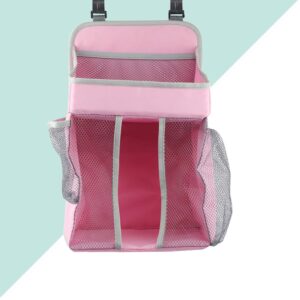 TOPBATHY Hanging Diaper Organizer Baby Hanging Diaper Stacker Nursery Bag for Baby Nursery Crib Storage (Pink)