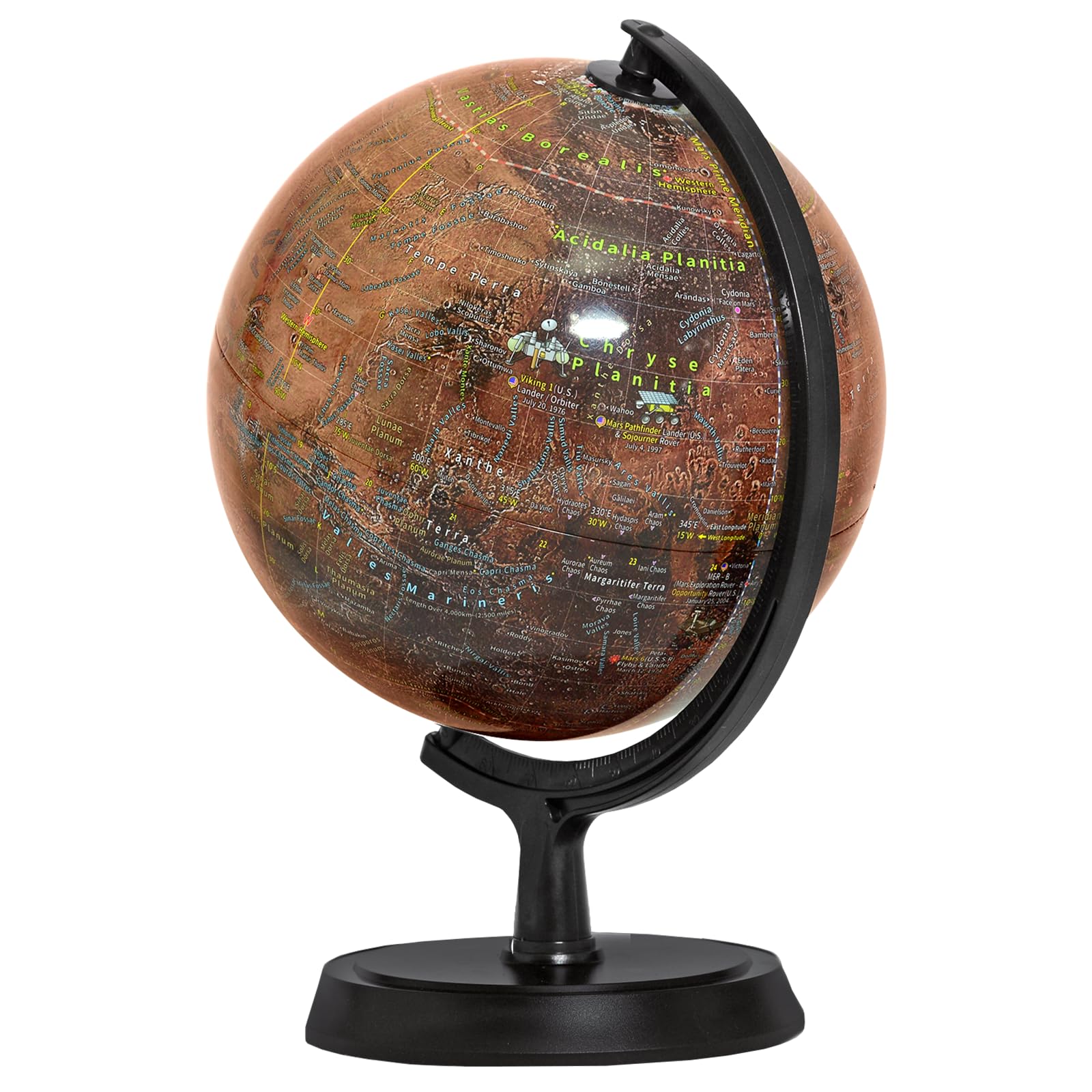 Mapsoft Explorer Mars Globe, 24cm/9.5", R-24, Red Planet, Mars Map, Mars Atlas, Mars Poster