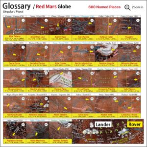 Mapsoft Explorer Mars Globe, 24cm/9.5", R-24, Red Planet, Mars Map, Mars Atlas, Mars Poster