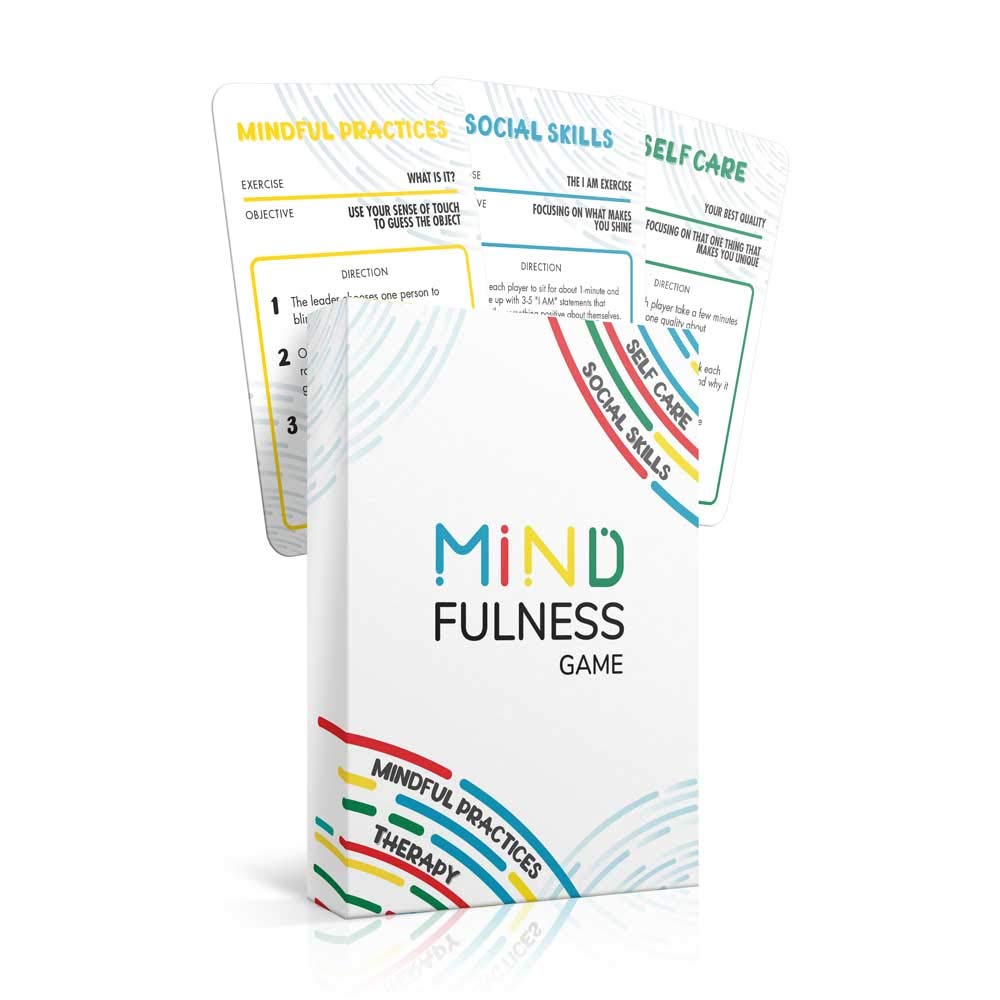 Allura & Arcia Mindfulness Therapy Game: Teaches Social Skills, Self Care & More for Kids, Teens & Adults. 50 Cards