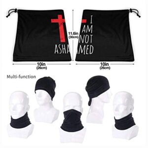 I Am Not Ashamed Big Red Cross Christian Unisex Bandanas Mouth Mask Face Masks Cover Neck Warmer For Dust Wind Sun Uv