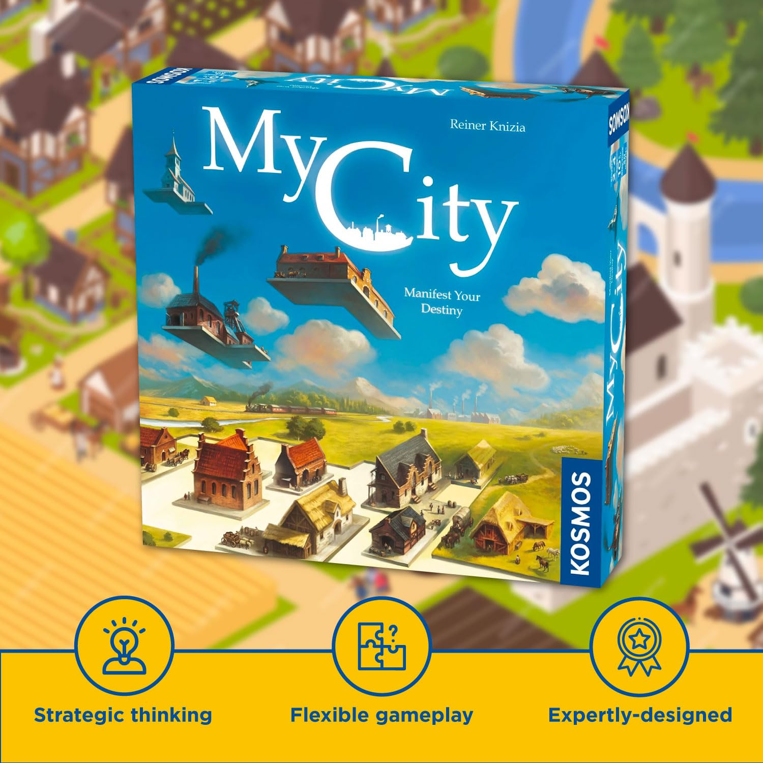 Thames & Kosmos My City | Family – Friendly | Legacy Board Game | Kosmos Games | 2 to 4 Players | Ages 10 and Up | Award Winning Designer Reiner Knizia , Blue