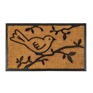 notrax, bird on branch, rubber-backed natural coir doormat, entry mat for indoor or outdoor use, 18"x30", c04 (c04s1830bc)