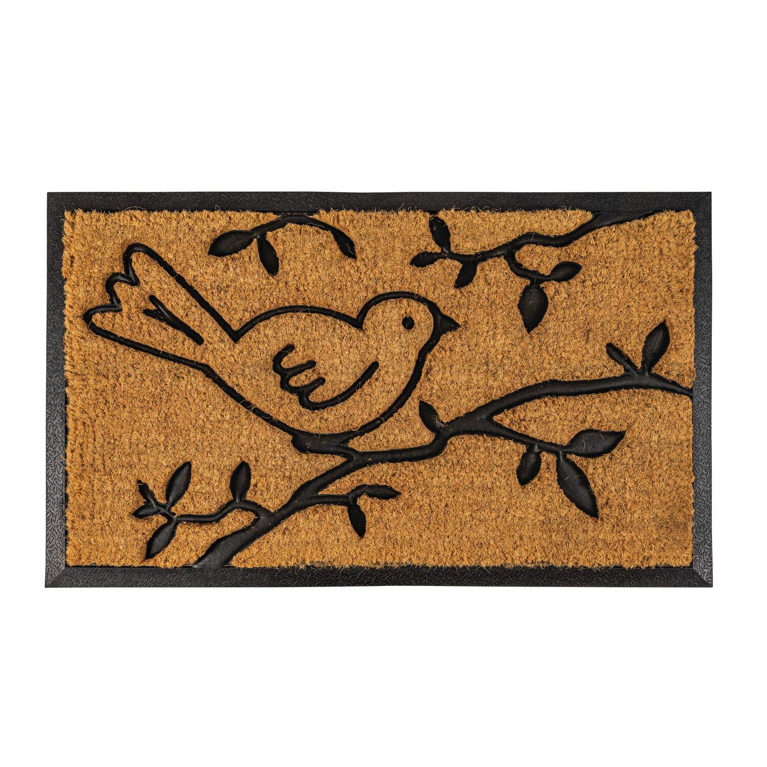 NoTrax, Bird on Branch, Rubber-Backed Natural Coir Doormat, Entry Mat for Indoor or Outdoor Use, 18"x30", C04 (C04S1830BC)