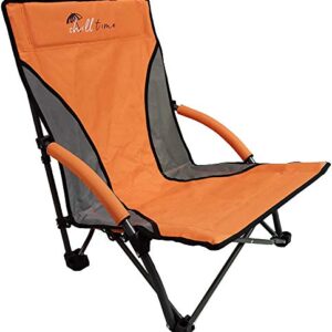 Chill Time Beach Chair, 2-Pack – Lightweight, Heavy Duty Outdoor Folding Chairs, Portable Backpack Carrying Case Included, Padded Armrests & Backrests, Durable Steel Frame Holds up to 300 lbs, RPBC2P