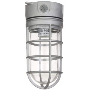 sunlite 41329-su vaporproof industrial jar fixture, ceiling mount, medium base socket (e26), 100w max, 120 volt, outdoor, ul listed, clear glass jar, metallic finish