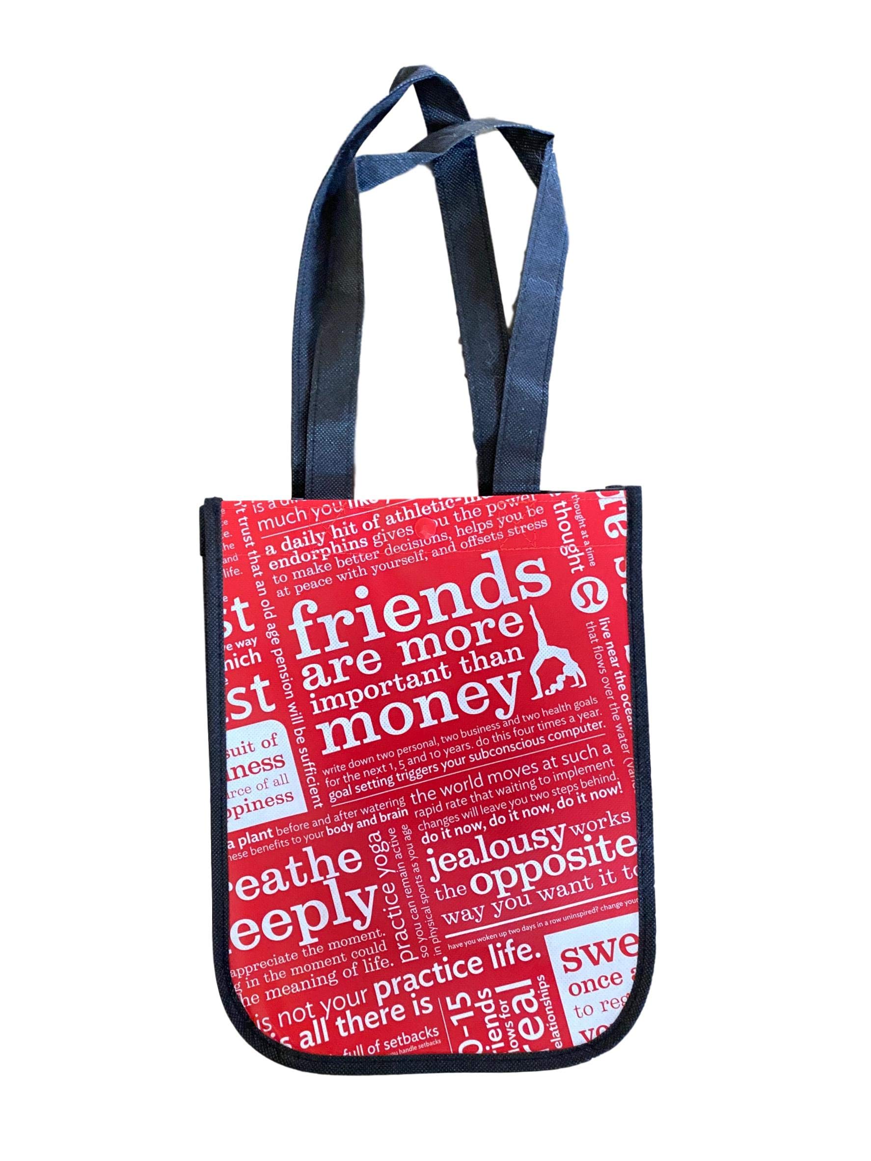 Lululemon Red Tote Manifesto Black Handle Tote Bag