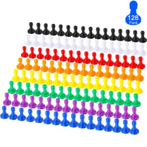 128 pieces 1 inch multicolor plastic pawns chess pieces game for board games, tabletop markers, arts and crafts