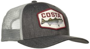 costa topo trucker hat, mid gray heather striped bass