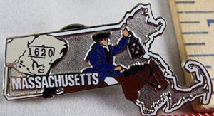 massachusetts state collectible pin - willabee & ward - collect all states you visit