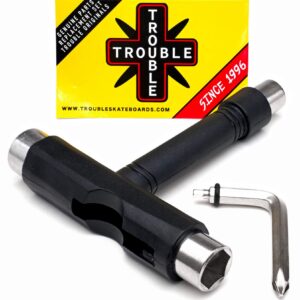 TROUBLE SKATEBOARDS Hardware Tool + Skateboard 1” Black Phillips Skate Hardware (H21)