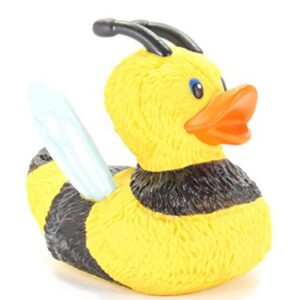 wild republic rubber duck, bee, gift for kids, great gift for kids and adults, 4 inches, bright yellow