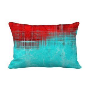 Topyee Throw Pillow Cover Blue Pattern The is Red and Turquoise Green Abstract 12x20 inches Home Decor Pillow Case Cushion Cover Pillowcase for Couch Bed Sofa