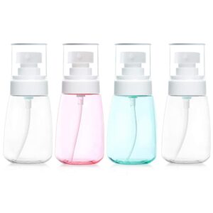2 oz travel size leakproof pump bottles, bpa-free refillable plastic containers for lotion, liquid soap, baby shower, essential oil blends and other toiletries