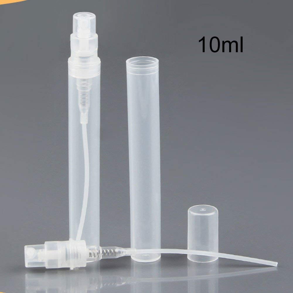 Linwnil [10Pcs/Pack] Frosted Plastic Tube Empty Refillable Perfume Bottles Spray for Travel and Gift,Mini Portable pen 10ml X 6Pcs & 5ml X 4Pcs (10Pcs/Pack,10ml x 10Pcs)