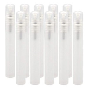 linwnil [10pcs/pack] frosted plastic tube empty refillable perfume bottles spray for travel and gift,mini portable pen 10ml x 6pcs & 5ml x 4pcs (10pcs/pack,10ml x 10pcs)