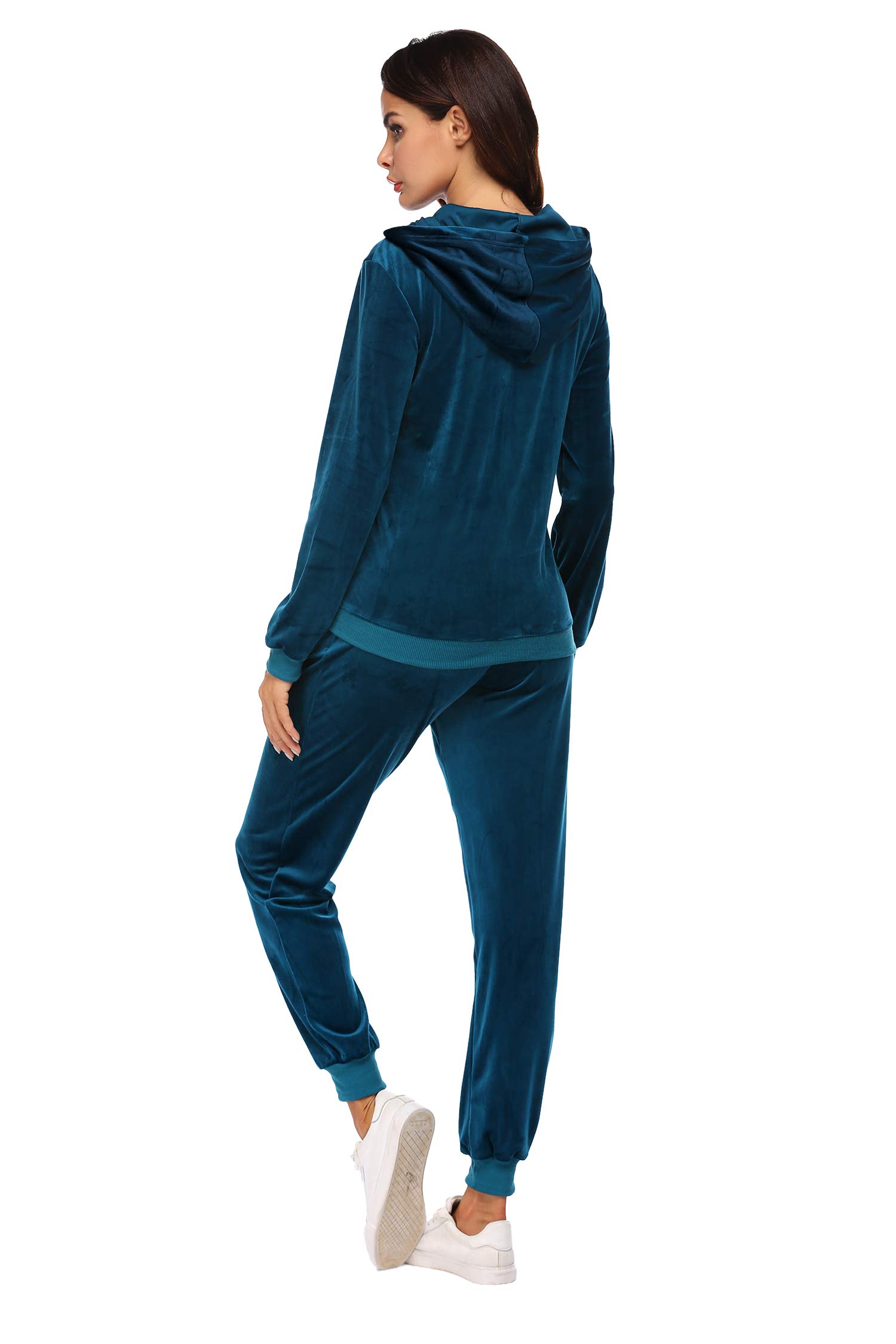 HOTOUCH Womens Sweatpants Set Sweater Pants Tennis Golf Hiking Warm Up Track_Suit Peacock Blue, Medium