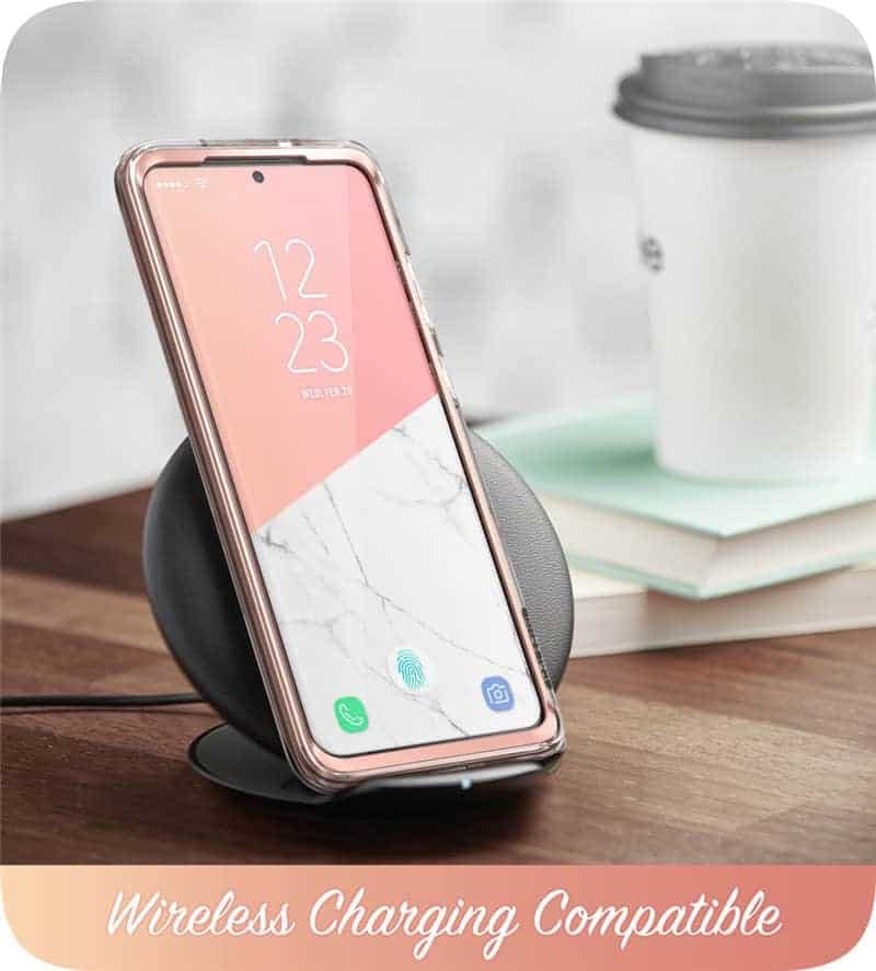 i-Blason Cosmo Series Case for Samsung Galaxy S20+ Plus 5G (2020 Release), Stylish Glitter Protective Bumper Case with Built-in Screen Protector (Marble)