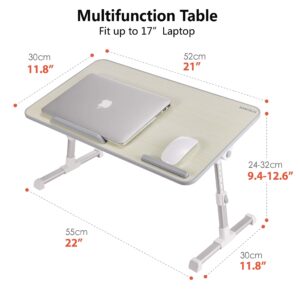 Lap Desk for Laptop, 8AMTECH Lap Desk Ajustable Laptop Table with Cooling Fan Office Desk for Laptop, Working, Reading, Writing, Drawing and Eating in Bed Sofa Floor Couch