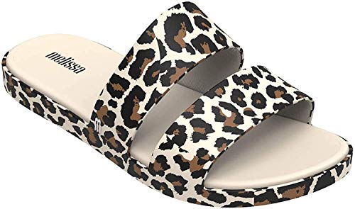 Melissa Womens Color Pop Slide Sandal, White Leopard, Size 7