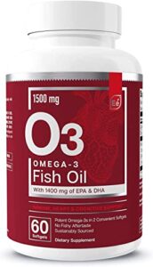 essential elements omega-3 fish oil supplement with epa & dha | fatty acids for immune, heart & cognitive support | 60 softgels