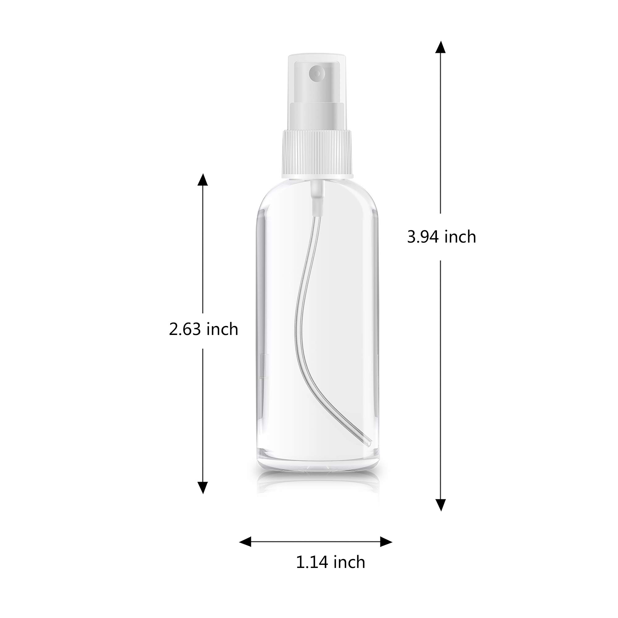 ZEROFIRE 4 Pack Spray Bottles 1oz Clear Plastic Empty Refillable Mini Spritzer for Travel, Cleaning, Gardening, Skin Care Atomizer for Essential Oils, Perfume