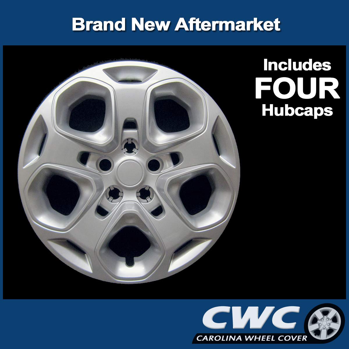 Premium Replica Hubcaps, Replacement for Ford Fusion 2010-2012, 17-inch Wheel Covers (4 Pieces)