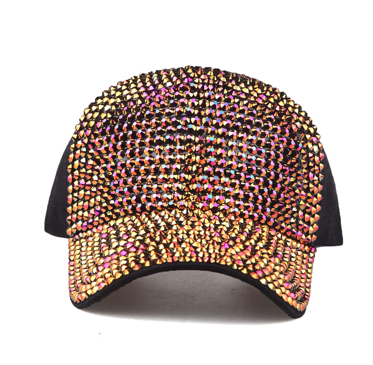 Gudessly Men Women Studded Rhinestone Crystals Adjustable Baseball Cap Plain Sparkle Bling Denim Sun Hat