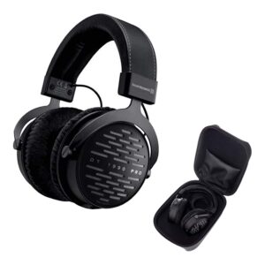 beyerdynamic dt 1990 pro open studio reference headphones 250 ohm bundle with hard case, 1-year extended protection, and headphone stand