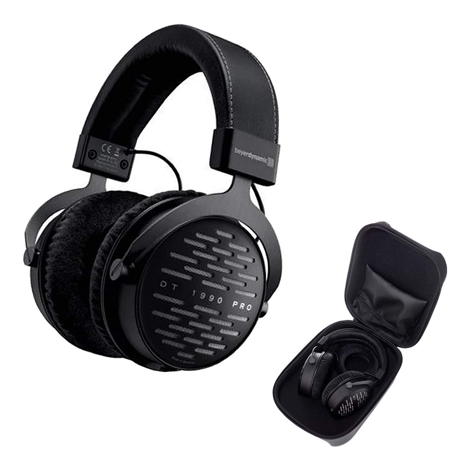 beyerdynamic DT 1990 Pro Open Studio Reference Headphones 250 Ohm Bundle with Hard Case, 1-Year Extended Protection, and Headphone Stand