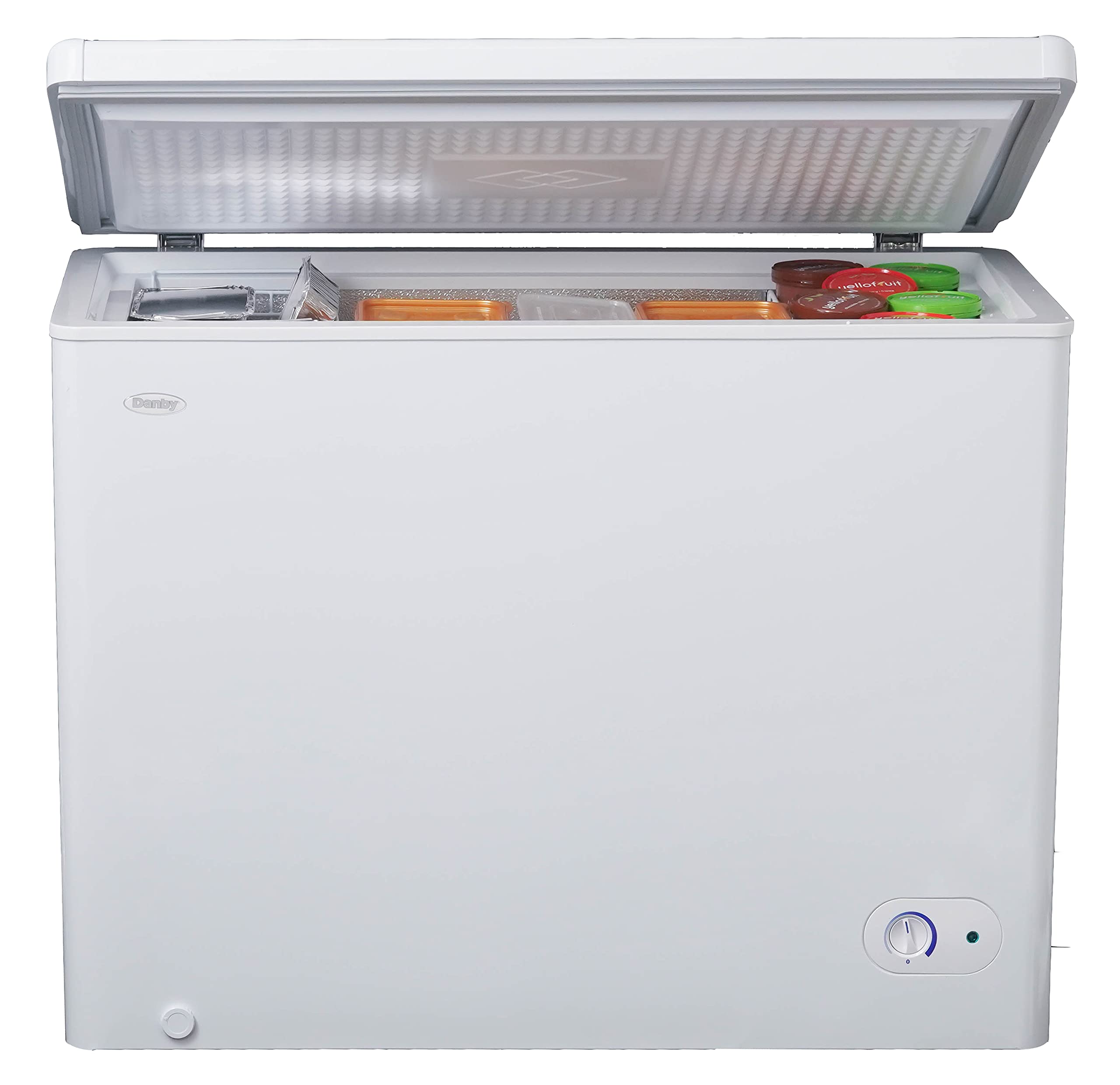 Danby DCF072A3WDB-6 7.2 Cu.Ft. Garage Ready Chest Freezer with Basket and Front-Mount Thermostat, in White