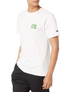 russell athletic men's soft 100% cotton midweight t-shirt, earth day donation-white, xx-large